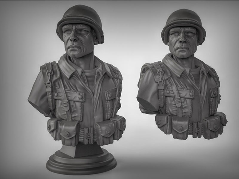 美国士兵半身像3D打印模型免费STL文件下载-深圳市博易特智能科技有限公司