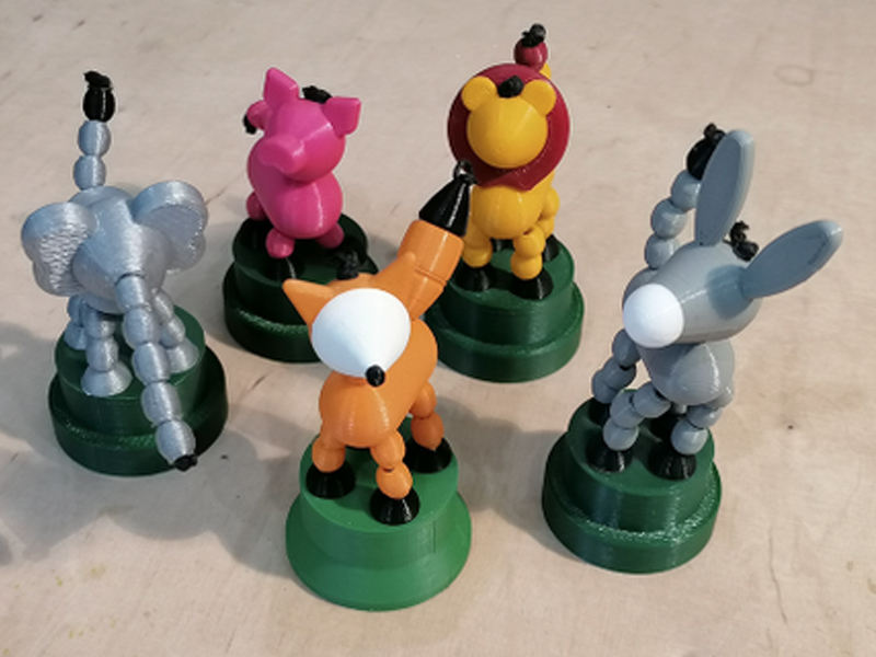 折叠动物玩具（猴子、大象、狮子、狐狸、猪）3D打印模型免费STL文件下载-深圳市博易特智能科技有限公司