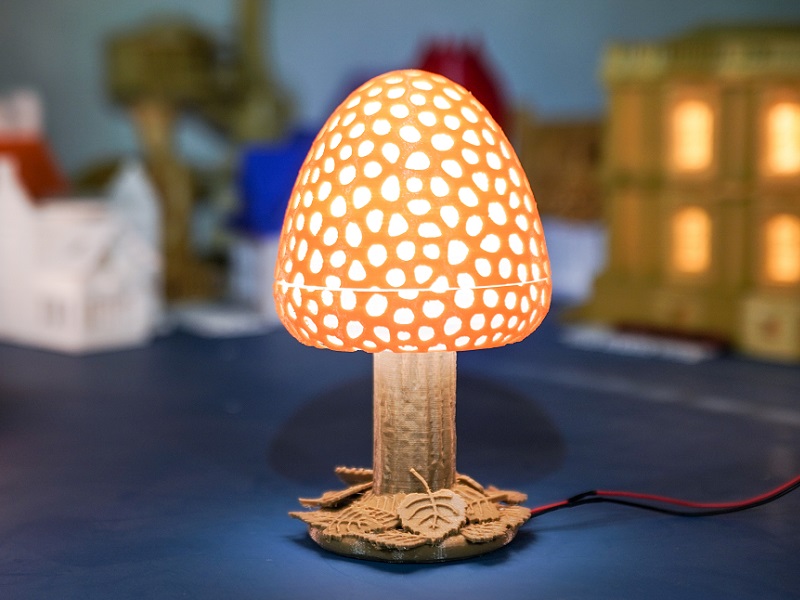可拼装版蘑菇灯床头灯创意装饰灯3D模型STL免费打包下载