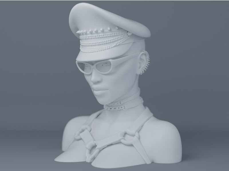 穿着皮革性感女人头像3D打印模型免费STL文件下载-深圳市博易特智能科技有限公司
