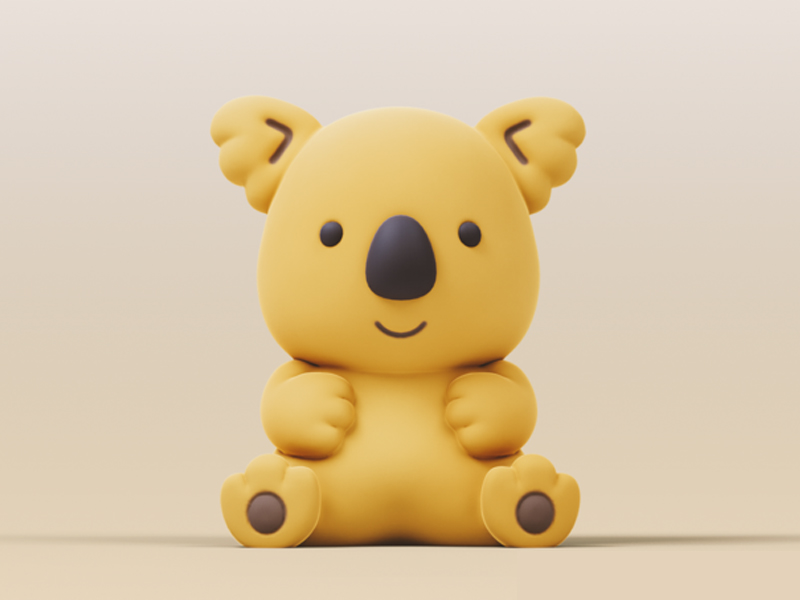 无尾熊（乐天小熊饼）3D打印模型免费STL文件下载-深圳市博易特智能科技有限公司